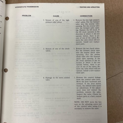 CAT Caterpillar HYDROSTATIC TRANSMISSION SERVICE SHOP MANUAL FORKLIFT TRUCK BOOK - Picture 4 of 4