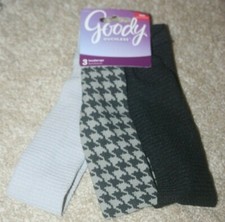 NEW Goody Ouchless Headwraps Set of 3 Black, Grey, Multi
