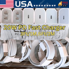 20W PD Type C Fast Charger Adapter Cable USB C For iPhone 14/13/12/11/8/XR/X Lot