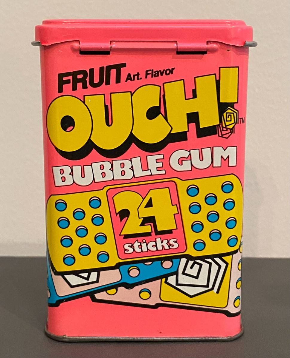80s〜90s BUBBLE GUM ヴィンテージT MADE IN USA s Vintage 90s OUCH! Fruit Flavor Bubble Gum Metal Tin Neon