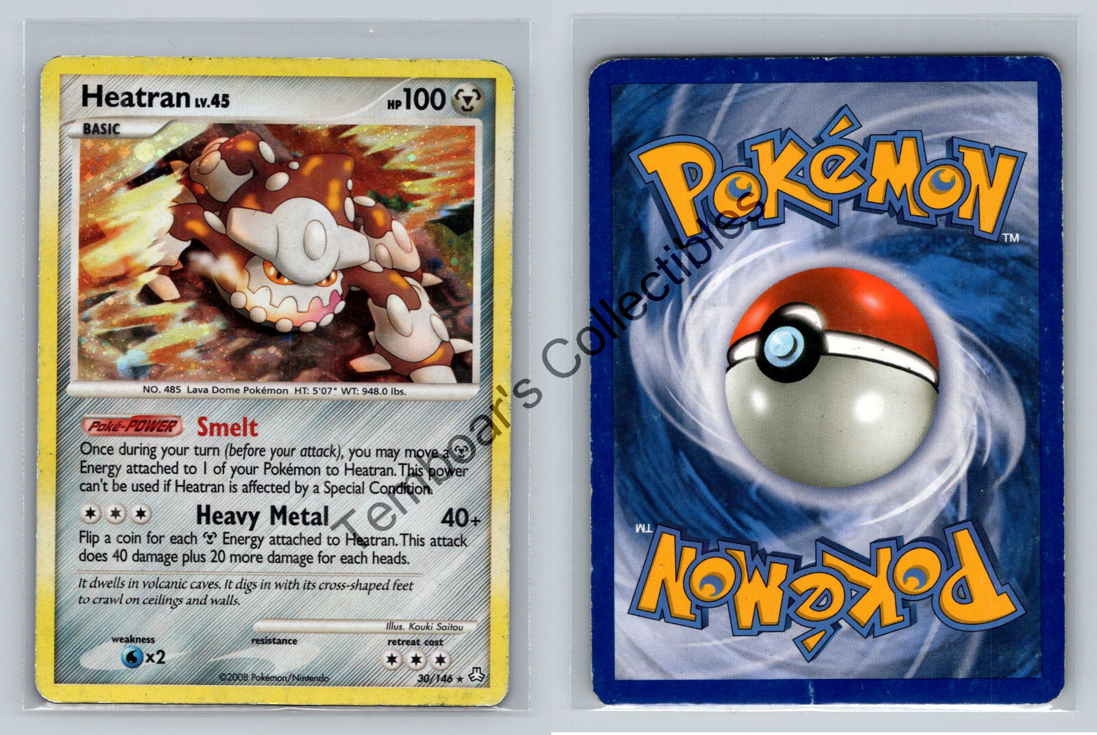 Heatran lv.45 #30/146 ✨2008 D&P Legends Awakened ✨ Cosmos Holo Rare ✨ MP