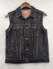 Levis Denim Vest Youth Large (12-13) Jean Vest Trucker Dark Blue Girl Boy - NWOT