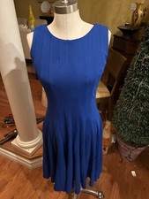 Calvin Klein Fit and Flare Sleeveless bright Blue Dress.  Sleeveless. sz 4