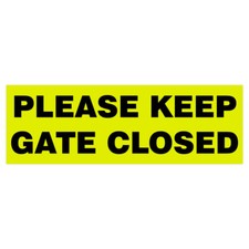 Basic PLEASE KEEP GATE CLOSED Sign - Yellow / Black Medium 