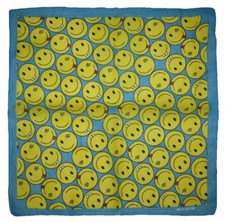 22"x22" Blue With Emojis 100 Cotton Bandana