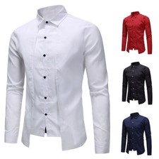 Men Luxury Formal Shirt Long Sleeve Slim Business Casual Dress Suit Shirts Tops