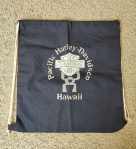 SUPER RARE Pacific Harley Davidson Hawaii Petro backpack Bag Navy 15"x16" - Picture 1 of 8