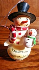 Christmas Ornament Snowman 5" Families Are Forever/Love Holiday Decor/ Gift 594