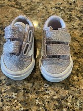 Vans Old Skool V Pink Glitter Skate Shoe - Baby / Toddler Size 2 - Limited Edit