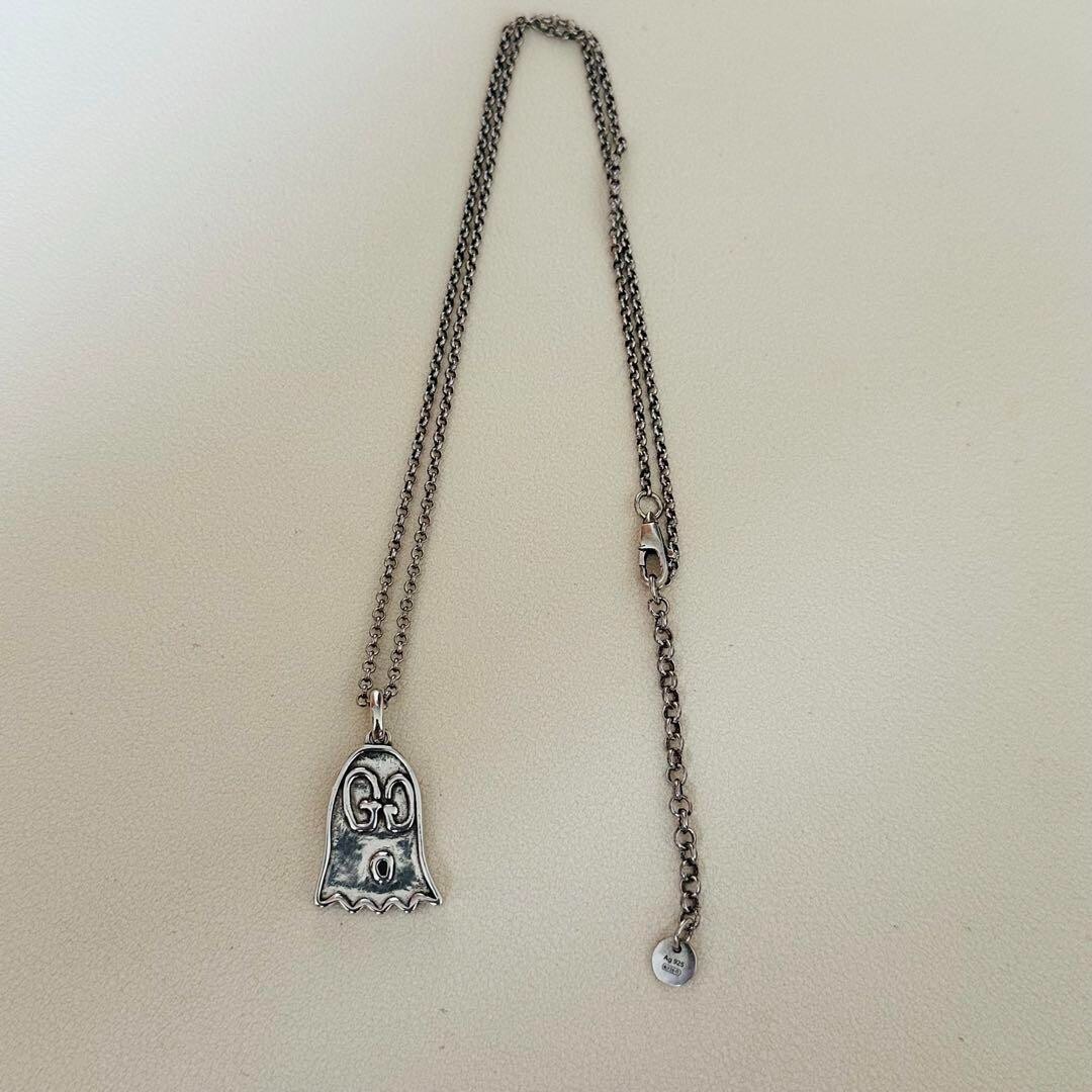 Gucci Ghost Pendant Necklace Silver 925 USED with Box From Gucci Ghost Pendant Necklace Silver 925 USED with Box From