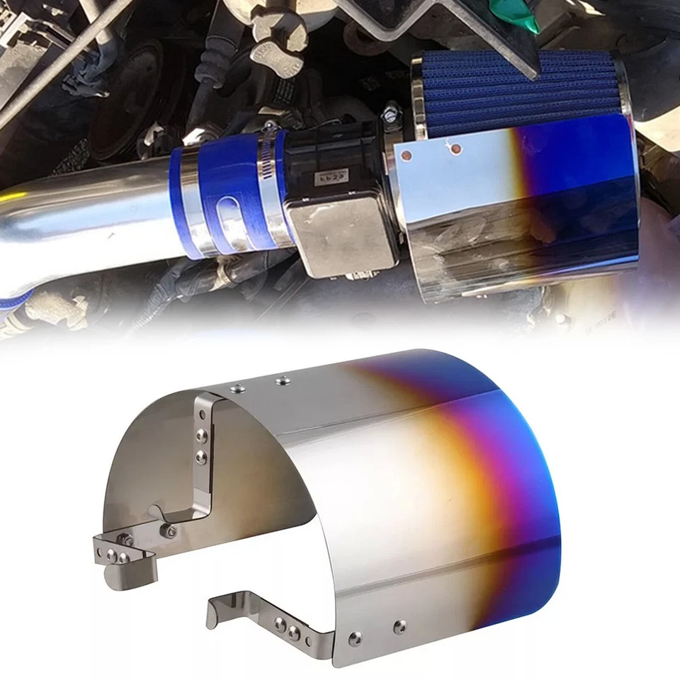 Universal 2.5-5.5" Car Cone Stainless Steel Heat Shield Air Intake Filter Covers - Image 3 of 4