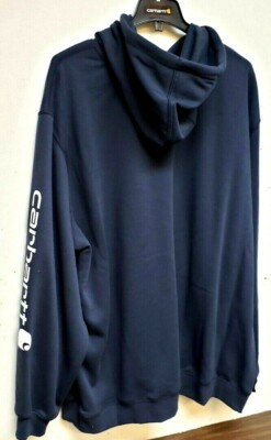 Carhartt K288-472/NVY Classic Logo Sleeve Hooded Sweatshirt | eBay