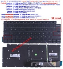 New for Dell Inspiron 14-7490 7491 5490 5493 13-5390 7391 US Keyboard Backlit