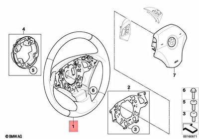Genuine BMW E60 E61 520d 520i 520Li 523i Steering Wheel Leather  