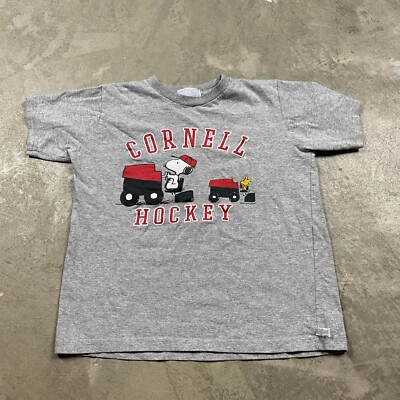 Vintage Snoopy Joe Cool Cornell University Hockey T Shirt S Boys Youth Kids 