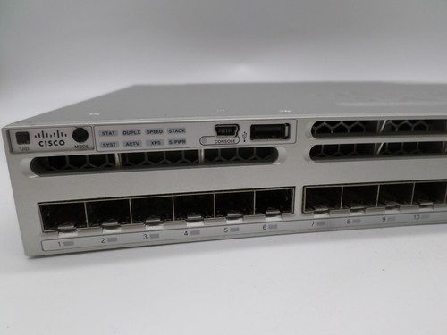 Cisco Catalyst 3850 Switch WS-C3850-24S-E V03 w/ 2 x Power Supplies - Photo 2/17