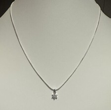 Crystal Snowflake Necklace Silver 925 18" Chain Gift Box