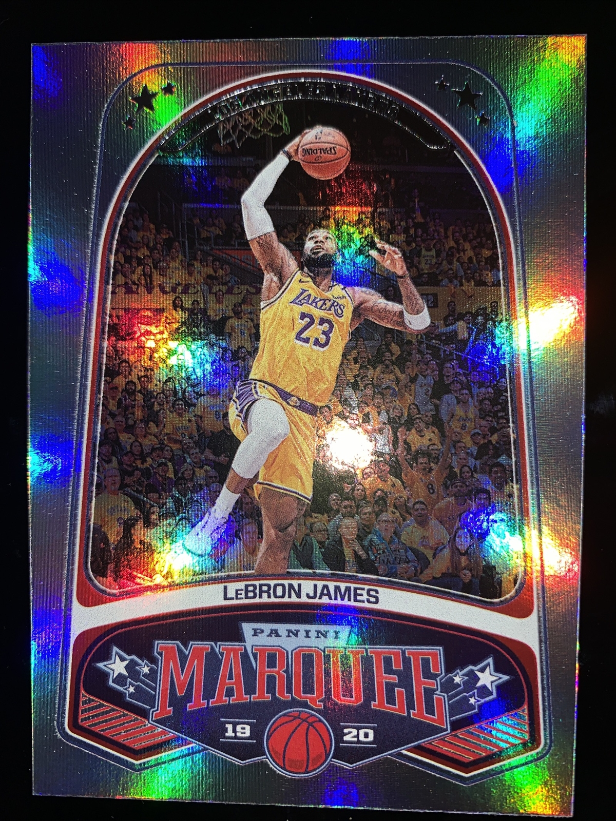 19-20 Panini Marquee LeBron James Silver Prizm Holo Lakers Dunking RARE