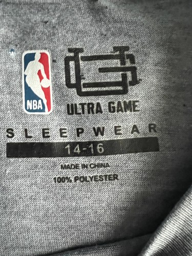 NBA Golden State Warriors Sleep Shirt Boys 14-16 Gray Lounge Ultra Game - Picture 2 of 9