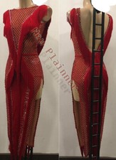 L2441 ballroom Specialty Adult Rhythm/ Latin dress UK 8 US 6 red sleeveless