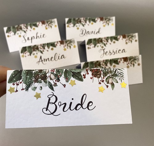 6 x Mesa de Boda Personalizada NOMBRE Lugar TARJETAS Ajuste Marco de Navidad Decoración - Imagen 8 de 9