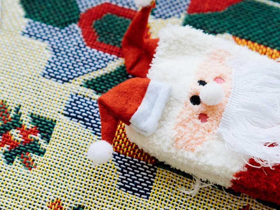 3Pairs Christmas Slipper Socks Unisex Fluffy Socks Warm Winter Xmas Holiday Gift - Image 2 of 4