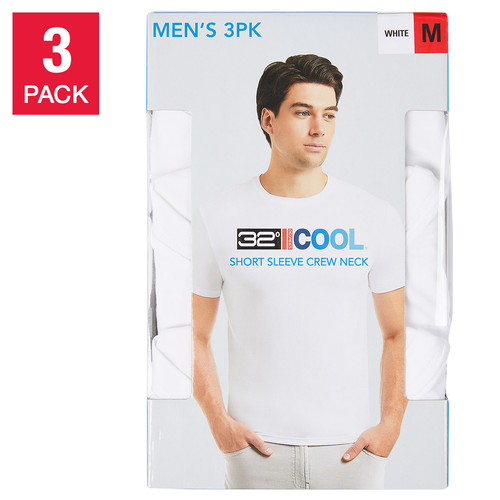 32 Degrees Men's Cool Tee, 3-pack Stretch Comfort Anti-Odor Quick Dry - Picture 11 of 13