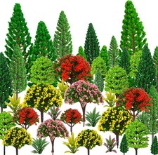32-Piece Mixed Model Trees for Dioramas, Miniature Landscapes and Railways