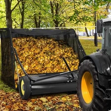42-52 Inch Tow Behind Leaf Sweeper, Large 21–27 cu.ft. Hopper, Yard Lawn Cleanup