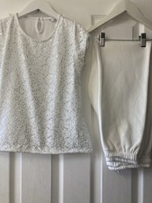 NEW UPLOAD 🤍Older Girls 9-10 Years Sequin Top & BNWOT White Joggers Trousers