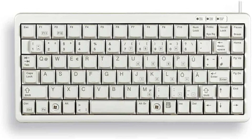 CHERRY G84-4100 83 Key PS2/USB Compact ML keyboard - Light Grey - Image 3 of 3