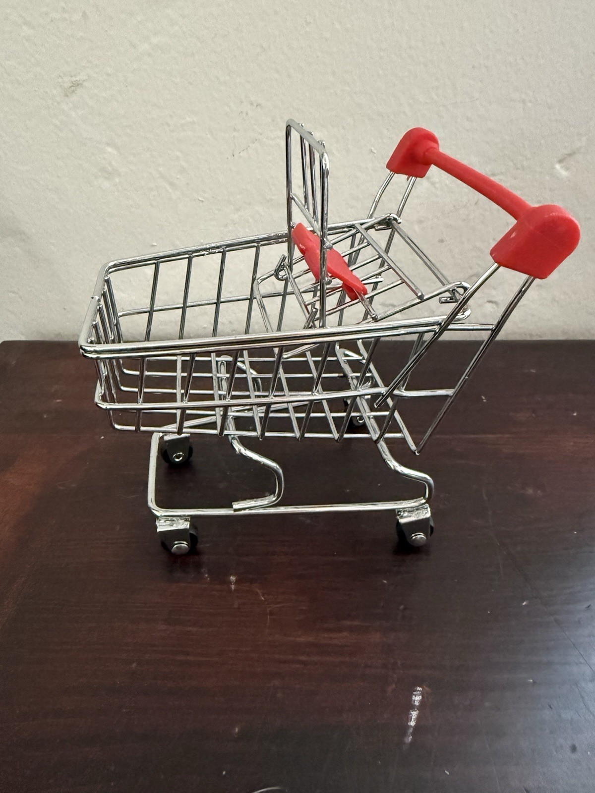 MINI GROCERY SHOPPING CART Display Steel Metal /Tiered Tray Decor 5x4.75"