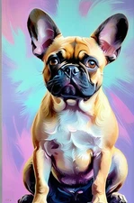 Pop Art Animals Adorable French Bulldog Canvas Wall Decor Picture