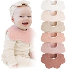 Muslin Baby Bibs 100 Cotton Absorbent Bandana Drool Bibs for Teething and Dr...