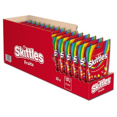 (8,31 /1kg) Skittles Fruits, Bonbons, Dragees, 15 Beutel je 136g