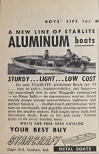 1955 Print Ad Starcraft Metal Boats Starlite Aluminum Boats Goshen,Indiana