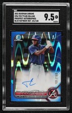 2022 Bowman Chrome Blue RayWave Refractor Tyler Collins SGC 9.5 Mint+ Auto 1j7t