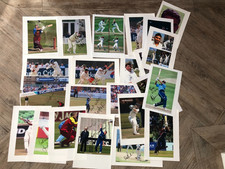 Cricket autographs x 27 on A4 size poor quality photographs some internationals
