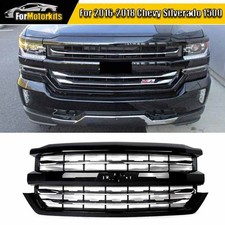 For 2016-2017 2018 Chevy Silverado 1500 Z71 Front Upper Grille Grill Gloss Black