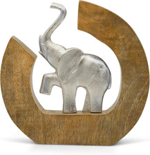 Scultura Di Elefante «Corso Della Vita» - Figura Moderna Deco Fatta a Mano Da Al