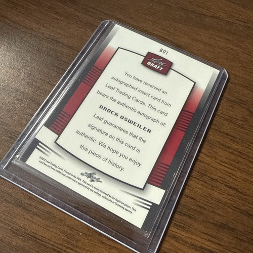 2012 Leaf Draft Brock Osweiler on card autograph auto - Picture 4 of 4