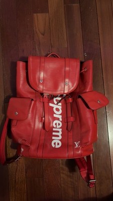 Supreme x Louis Vuitton Christopher PM Backpack Red Epi Leather Limited Edition | eBay Supreme x Louis Vuitton Christopher PM Backpack Red Epi Leather Limited Edition | eBay