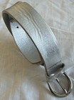 Anna Field Ladies Metallic Silver Belt Size 75/30 Oval Buckle