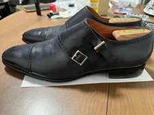 Santoni Black Monk Strap Dress Shoes – Size 12 D