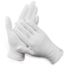 Paxcoo 12 Pairs XL White Cotton Gloves for Dry Hand Moisturizing Cosmetic Eczema