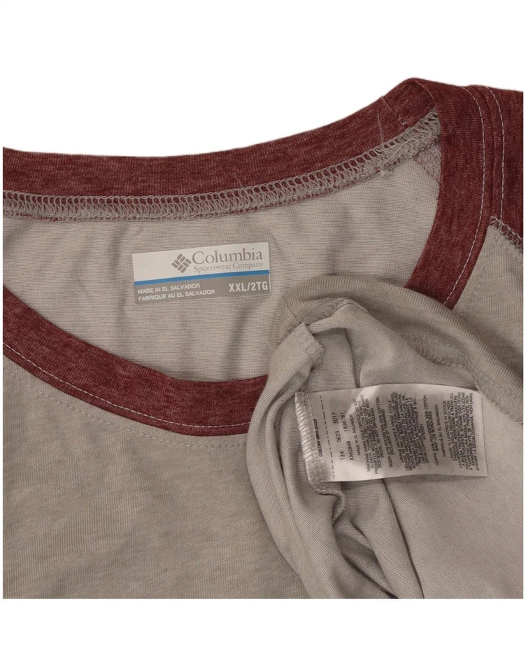 COLUMBIA Mens Omni-Wick Top Long Sleeve 2XL Grey Colourblock Polyester VM01 - Image 3 of 3