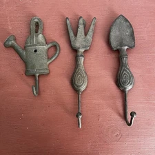 LGDC Iron Hanging Garden Hooks Lot of 3 different Cottage Core