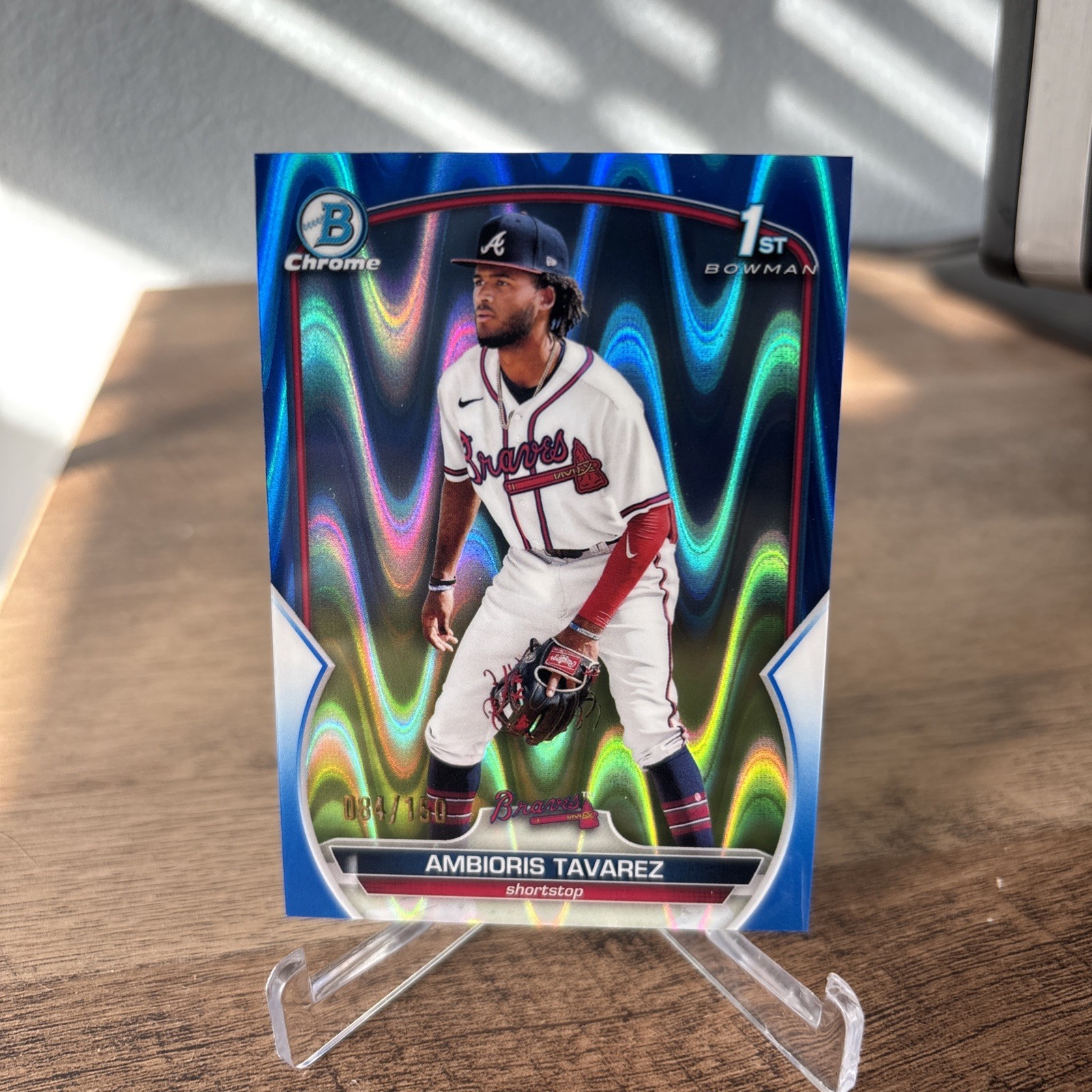Ambioris Tavarez 2023 1st Bowman Chrome Blue Raywave /150 Braves BCP-33