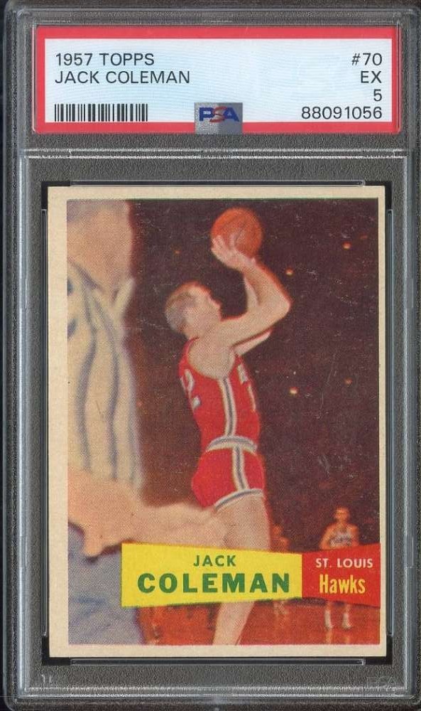 1957 TOPPS #70 JACK COLEMAN PSA 5 *DS15599