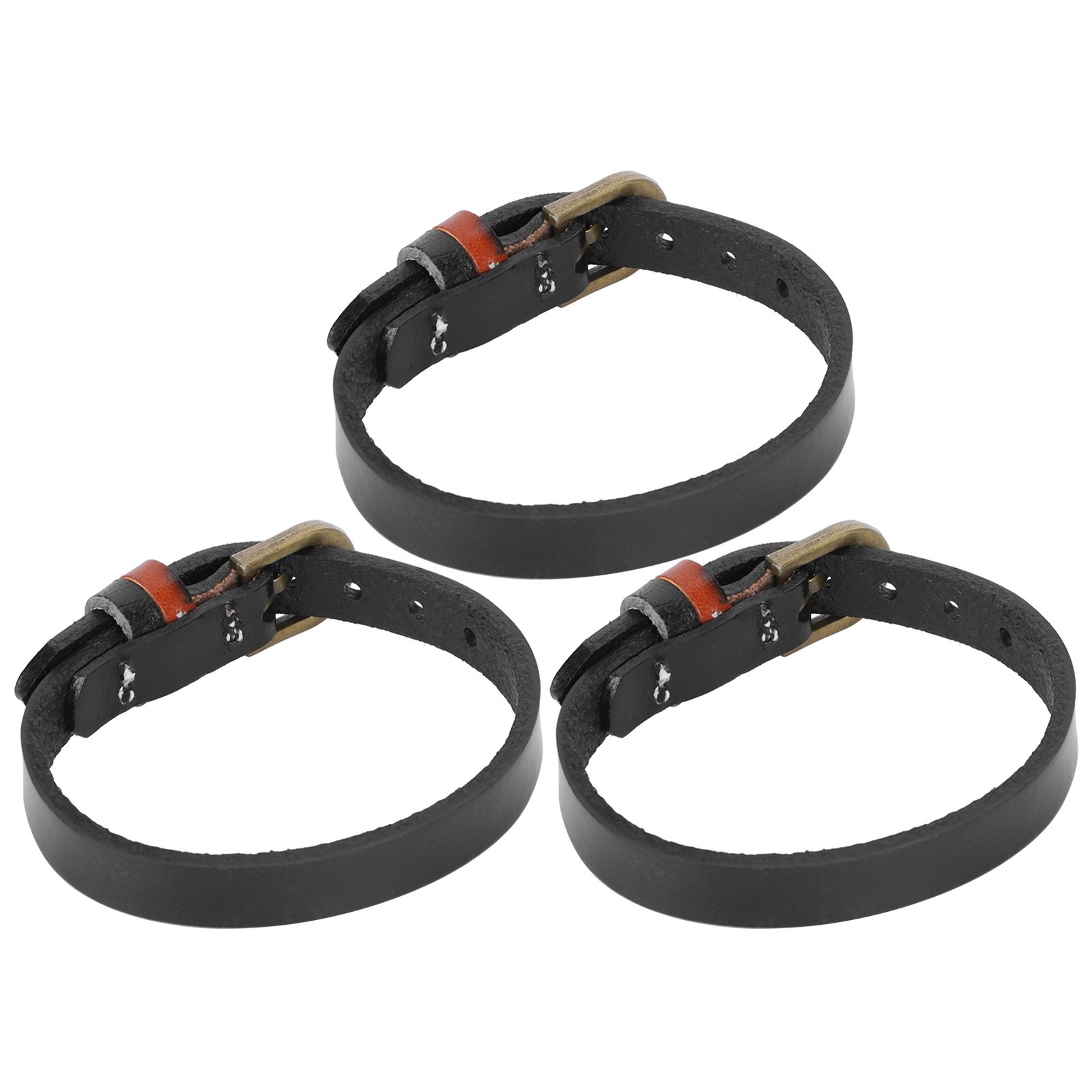 ‧3Pcs Genuine Leather Bracelet Punk Vintage Wristband Hand Decoration For